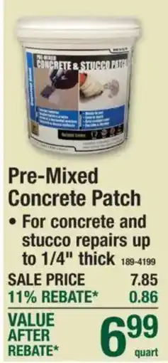 Menards Pre-Mixed Concrete Patch offer