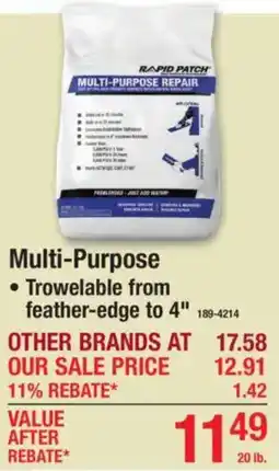 Menards Rapid Patch Multi-Purpose Repair offer