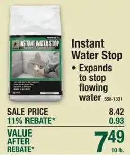 Menards Instant Water Stop offer