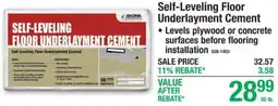 Menards Akona self-leveling floor underlayment cement offer