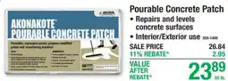 Menards Akona Akonakote pourable concrete patch offer