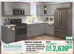 Menards Klearvue cabinetry kitchen cabinets offer