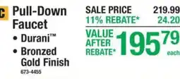 Menards Durani pull-down faucet offer