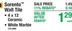 Menards Sorento wall tile offer