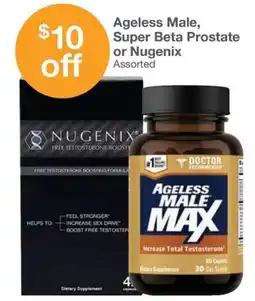 Kinney Drugs Ageless Male, Super Beta Prostate or Nugenix Assorted offer