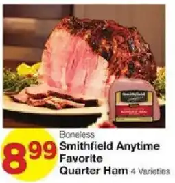 United Supermarkets Smithfield Anytime Favorite Quarter Ham offer
