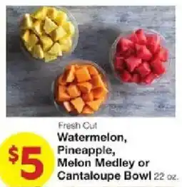 United Supermarkets Fresh Cut Watermelon, Pineapple, Melon Medley or Cantaloupe Bowl offer