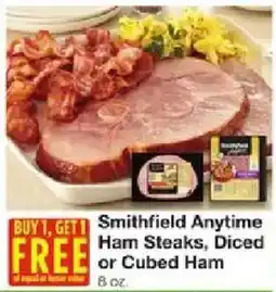 United Supermarkets Smithfield Anytime Ham Steaks, Diced or Cubed Ham offer