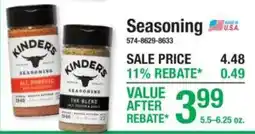 Menards Kinder's seasoning offer