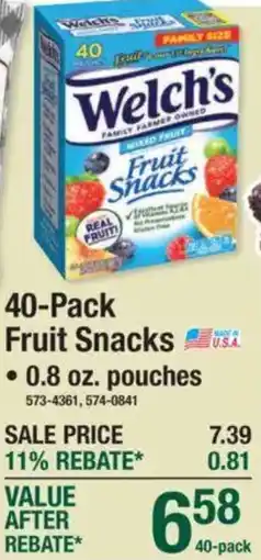 Menards Welch's fruit snacks offer