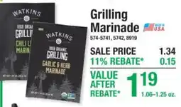 Menards Watkins grilling marinade offer