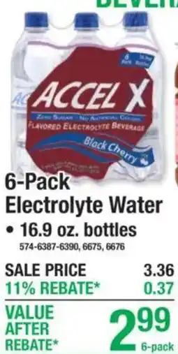 Menards Accel X Electrolyte Water offer