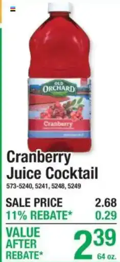 Menards Old Orchard Cranberry Juice Cocktail offer
