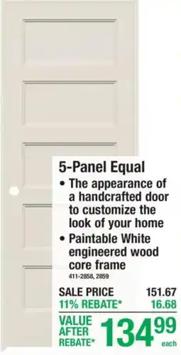 Menards 5-Panel Equal offer