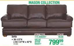 Menards Mason Collection Sofa offer