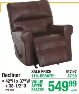 Menards Recliner offer