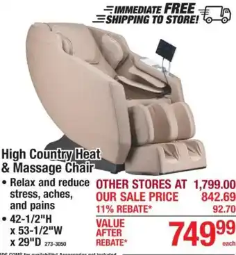High Country Heat & Massage Chair