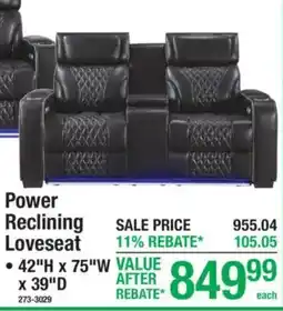Menards Power Reclining Loveseat offer
