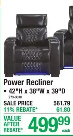 Menards Power Recliner offer