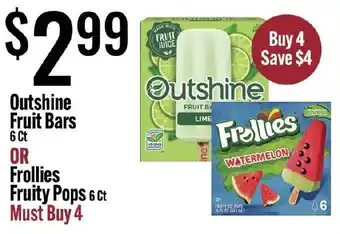Outshine Fruit Bars or Frollies Fruity Pops