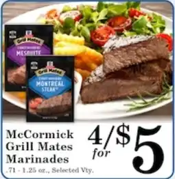 Harvest Foods McCormick Grill Mates Marinades offer