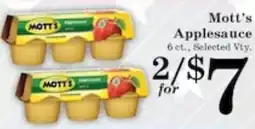 Harvest Foods Mott's Applesauce offer