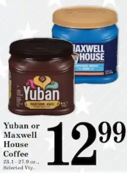 Harvest Foods Yuban or Maxwell House Coffee offer