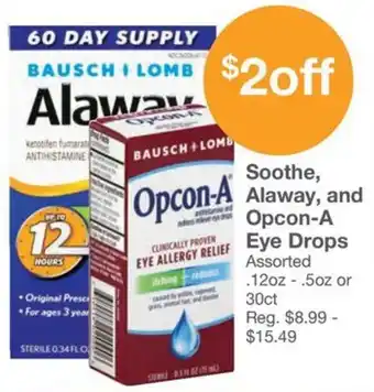 Bausch + Lomb Soothe, Alaway, and Opcon-A Eye Drops