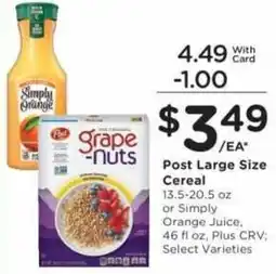 Ralphs Post Grape-Nuts Cereal offer