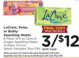 Ralphs LaCroix, Polar, or Bubly Sparkling Water offer