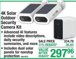 Menards Oosu 4k solar outdoor security camera kit offer