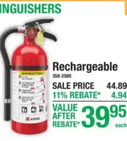 Menards Rechargeable fire extinguisher offer