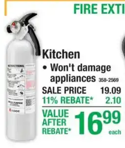 Menards Kiddo kitchen fire extinguisher offer