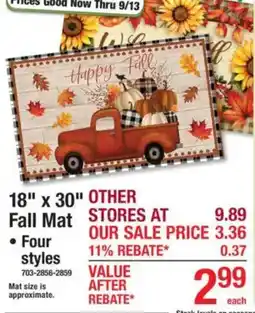 Menards Fall Mat offer