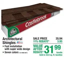 Menards Atlas Castlebrook Architectural Shingles offer