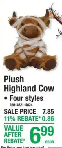 Menards Plush Highland Cow offer