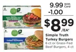 Ralphs Simple Truth Turkey Burgers offer