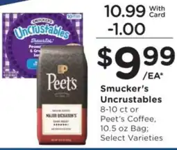 Ralphs Smucker's Uncrustables or Peet's Coffee offer
