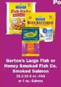 Schnucks Gorton's Large Fish or Honey Smoked Fish Co. Smoked Salmon offer