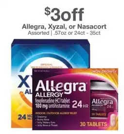 Kinney Drugs Allegra, Xyzal, or Nasacort offer