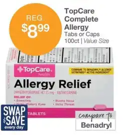 Kinney Drugs TopCare Complete Allergy Tabs or Caps offer