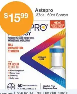 Kinney Drugs Astepro antihistamine nasal spray offer
