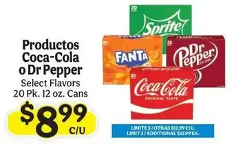 Products Coca-Cola or Dr Pepper