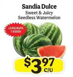 La Michoacana Sweet & Juicy Seedless Watermelon offer