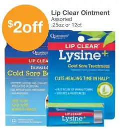 Kinney Drugs Quantum Health Lip Clear Lysine+ Cold Sore Treatment offer