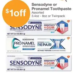 Kinney Drugs Sensodyne or Pronamel Toothpaste offer