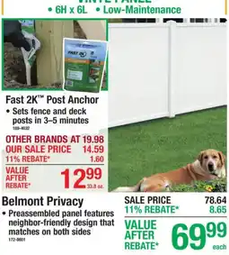 Menards Fast 2K Post Anchor offer