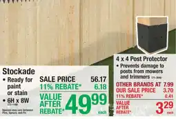 Menards Stockade 4 x 4 Post Protector offer