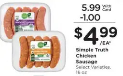 Ralphs Simple Truth Chicken Sausage offer
