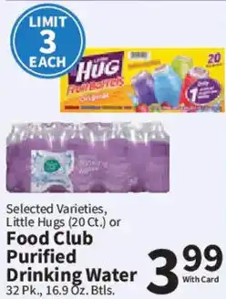 Food City Food Club Purified Drinking Water offer